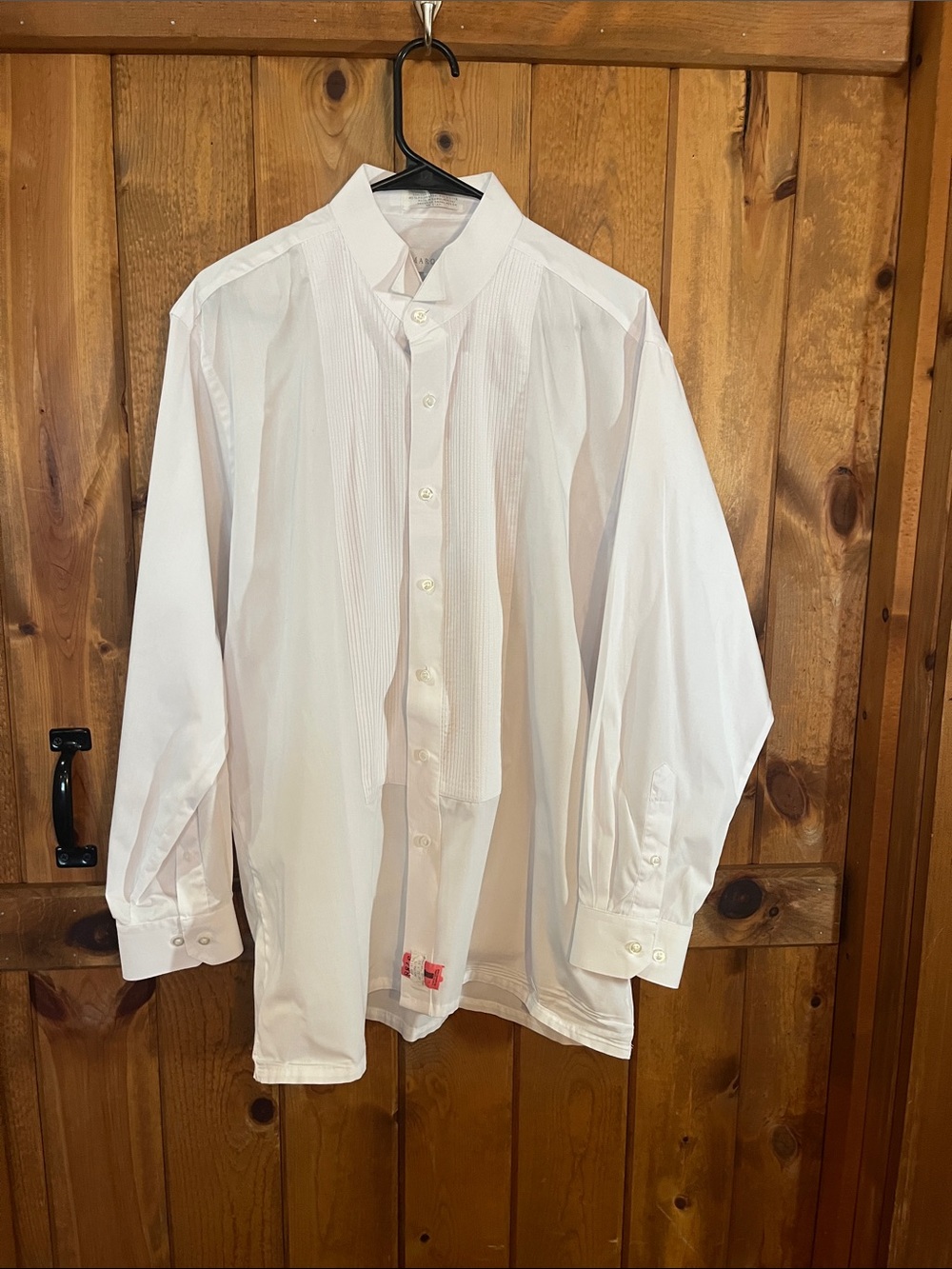Marquis 16.5 /32-33.  XL white tuxedo dress shirt. 1184.